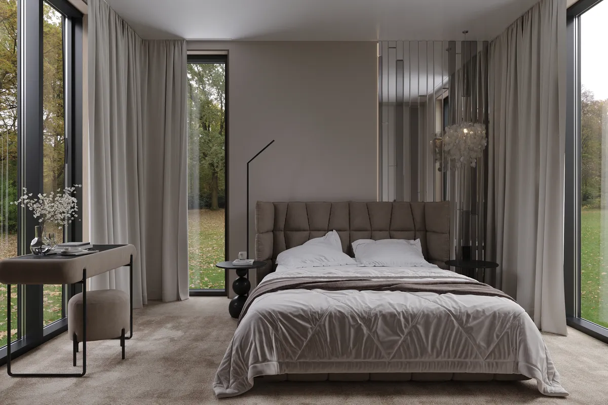 Bedroom in the Boutique House interior, 3D visualisation