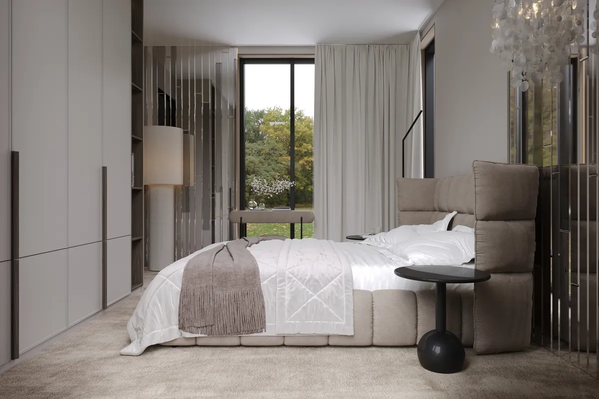 Bedroom in the Boutique House interior, 3D visualisation