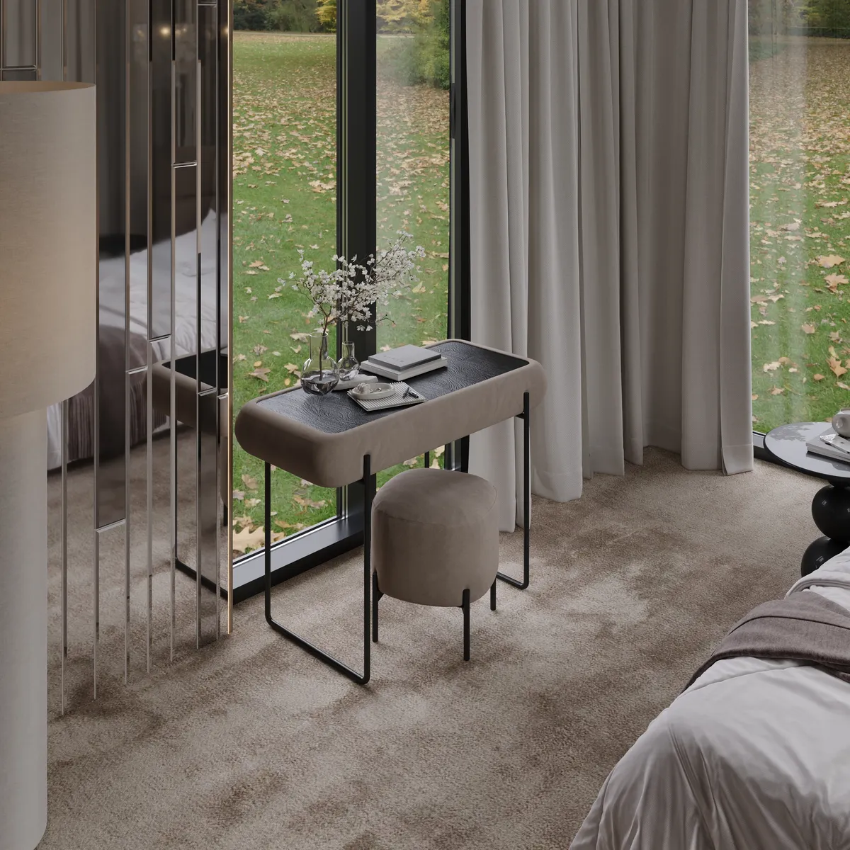 Bedroom in the Boutique House interior, 3D visualisation