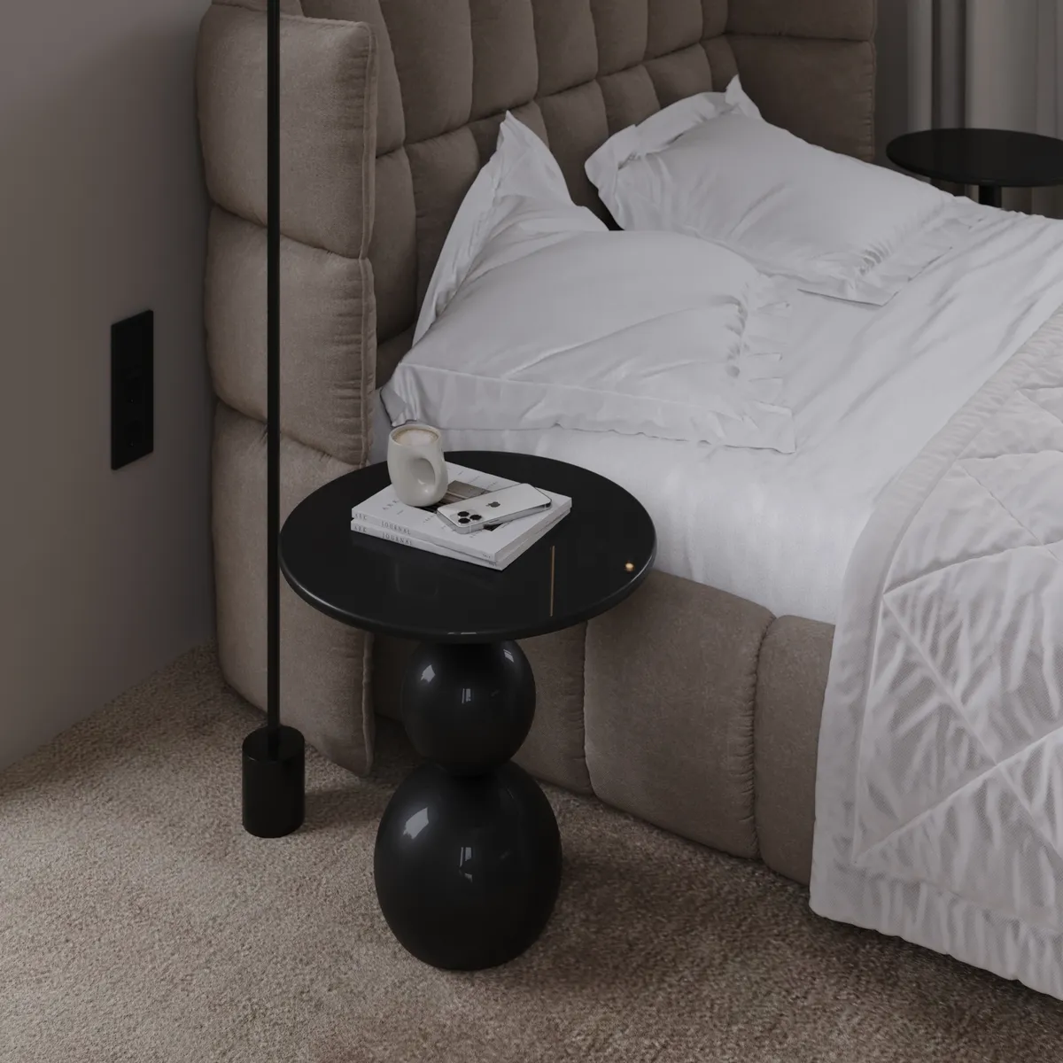 Bedroom in the Boutique House interior, 3D visualisation