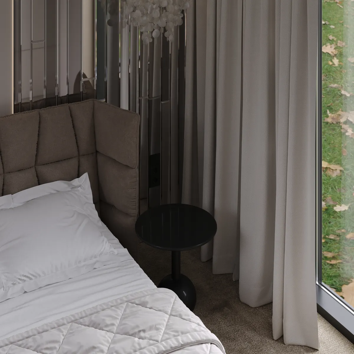 Bedroom in the Boutique House interior, 3D visualisation
