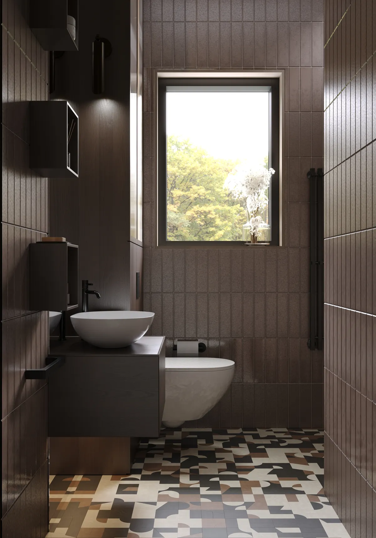 Bathroom in the Boutique House interior, 3D visualisation
