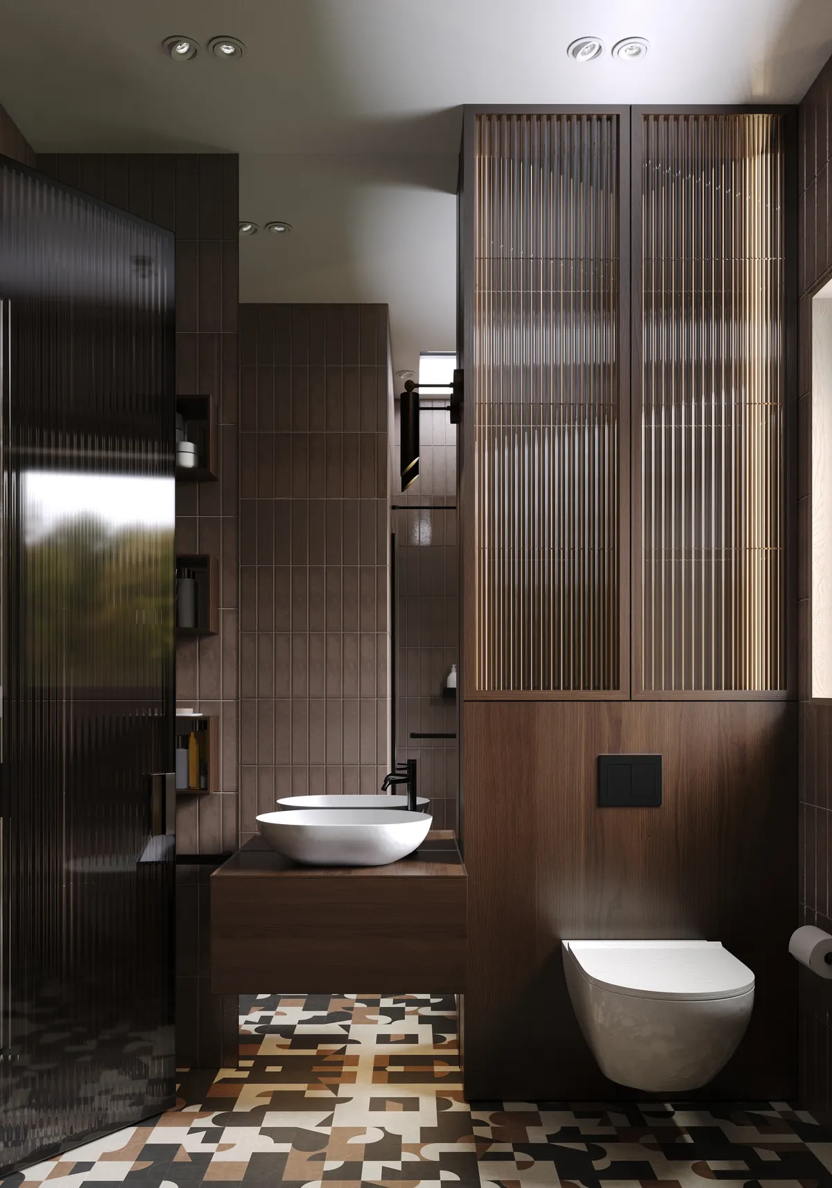 Bathroom in the Boutique House interior, 3D visualisation