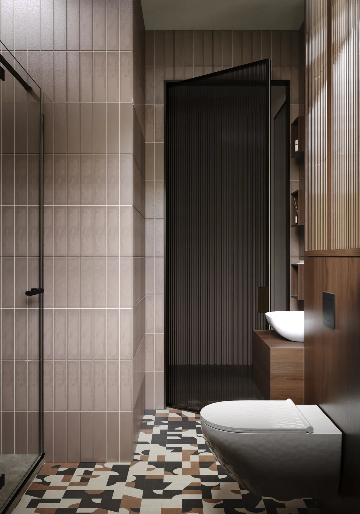 Bathroom in the Boutique House interior, 3D visualisation