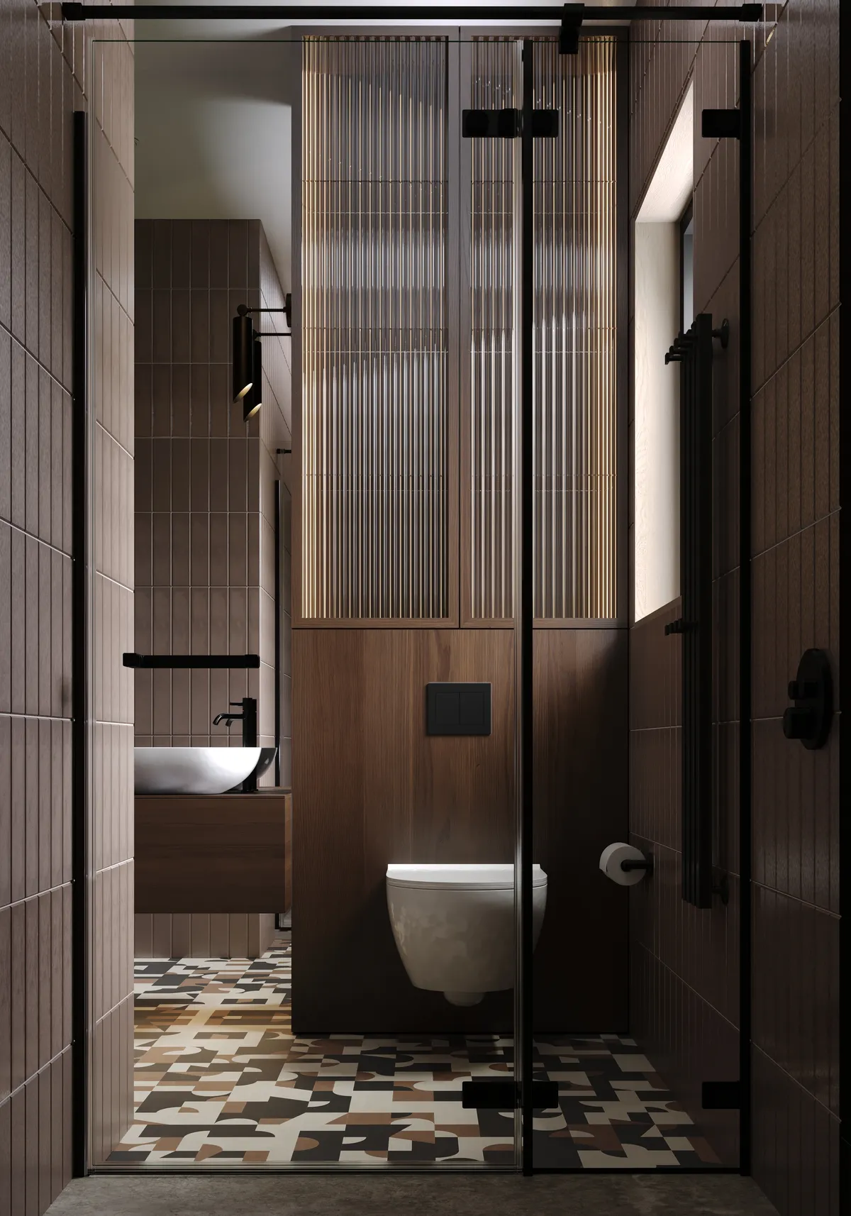 Bathroom in the Boutique House interior, 3D visualisation