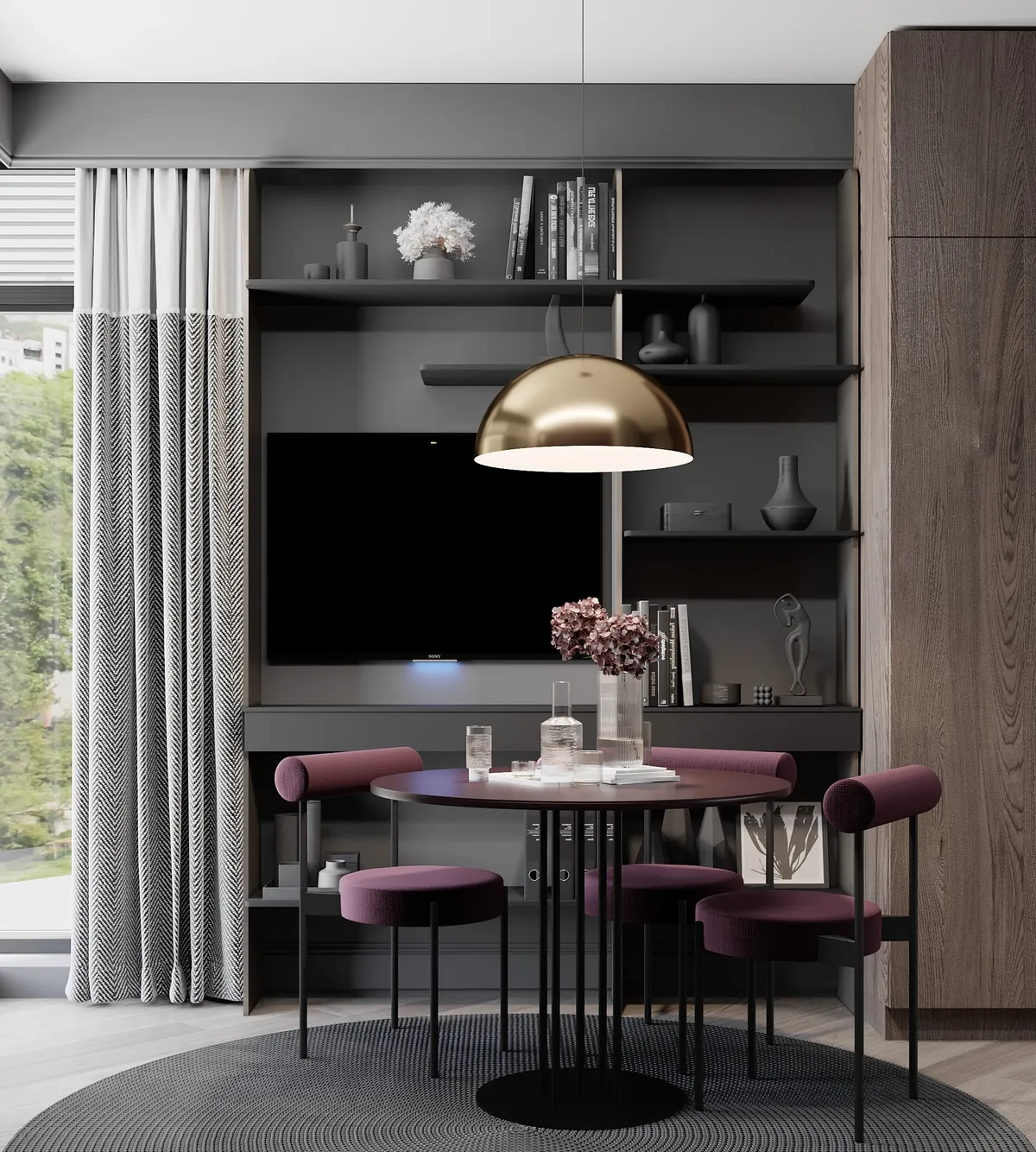 Brass & Shadow interior, 3D visualisation