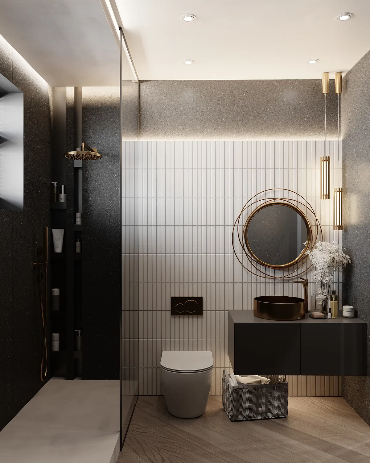 Brass & Shadow interior, 3D visualisation