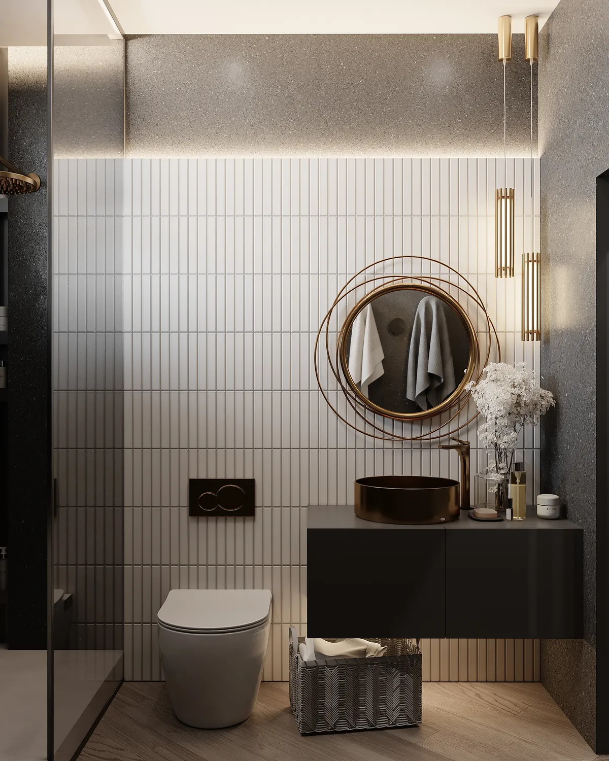 Brass & Shadow interior, 3D visualisation