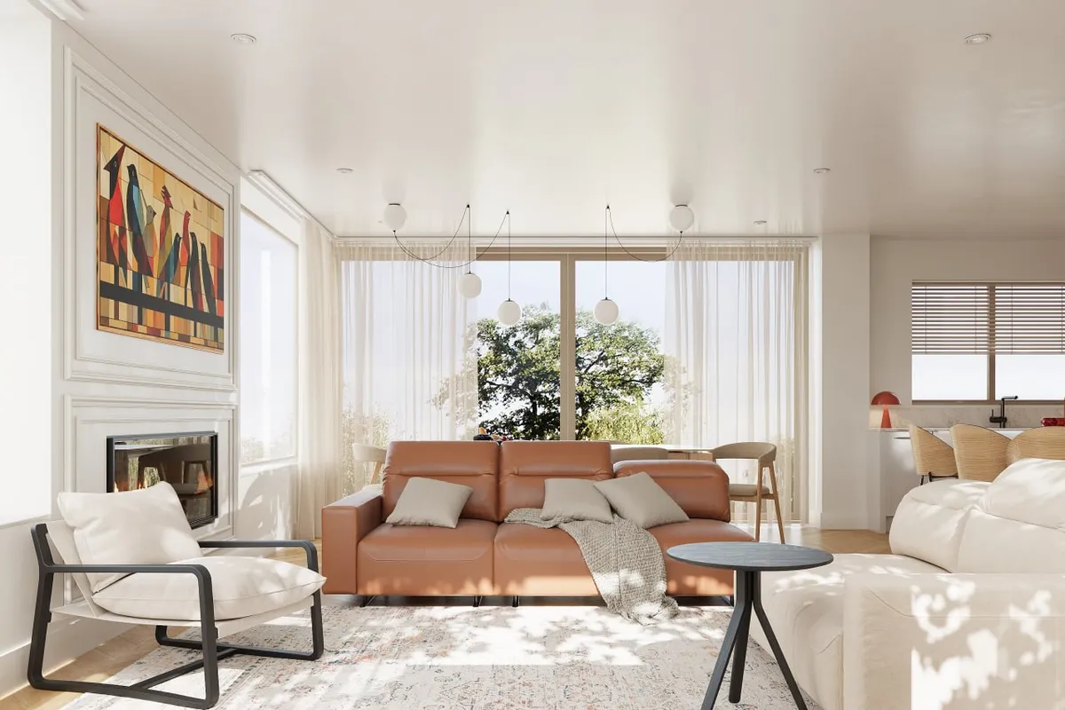 Golden Calm interior, 3D visualisation