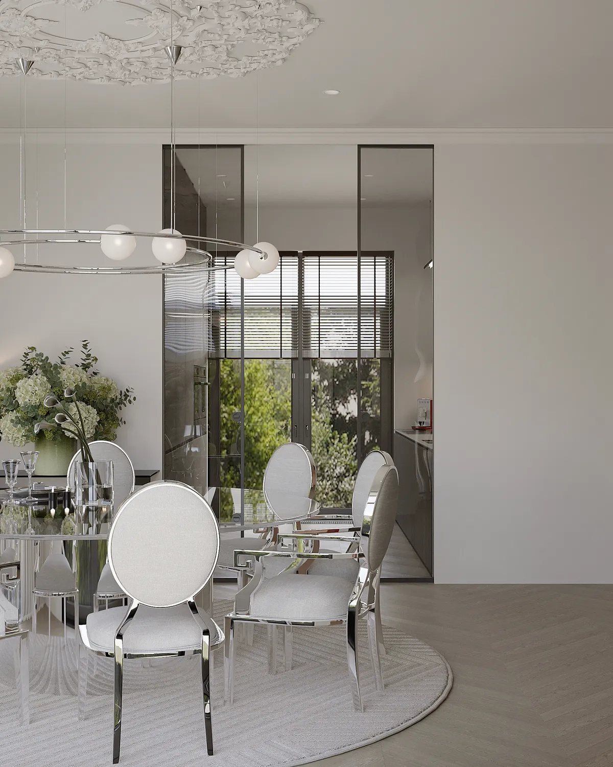 Kitchen in the Ivory Muse interior, 3D visualisation