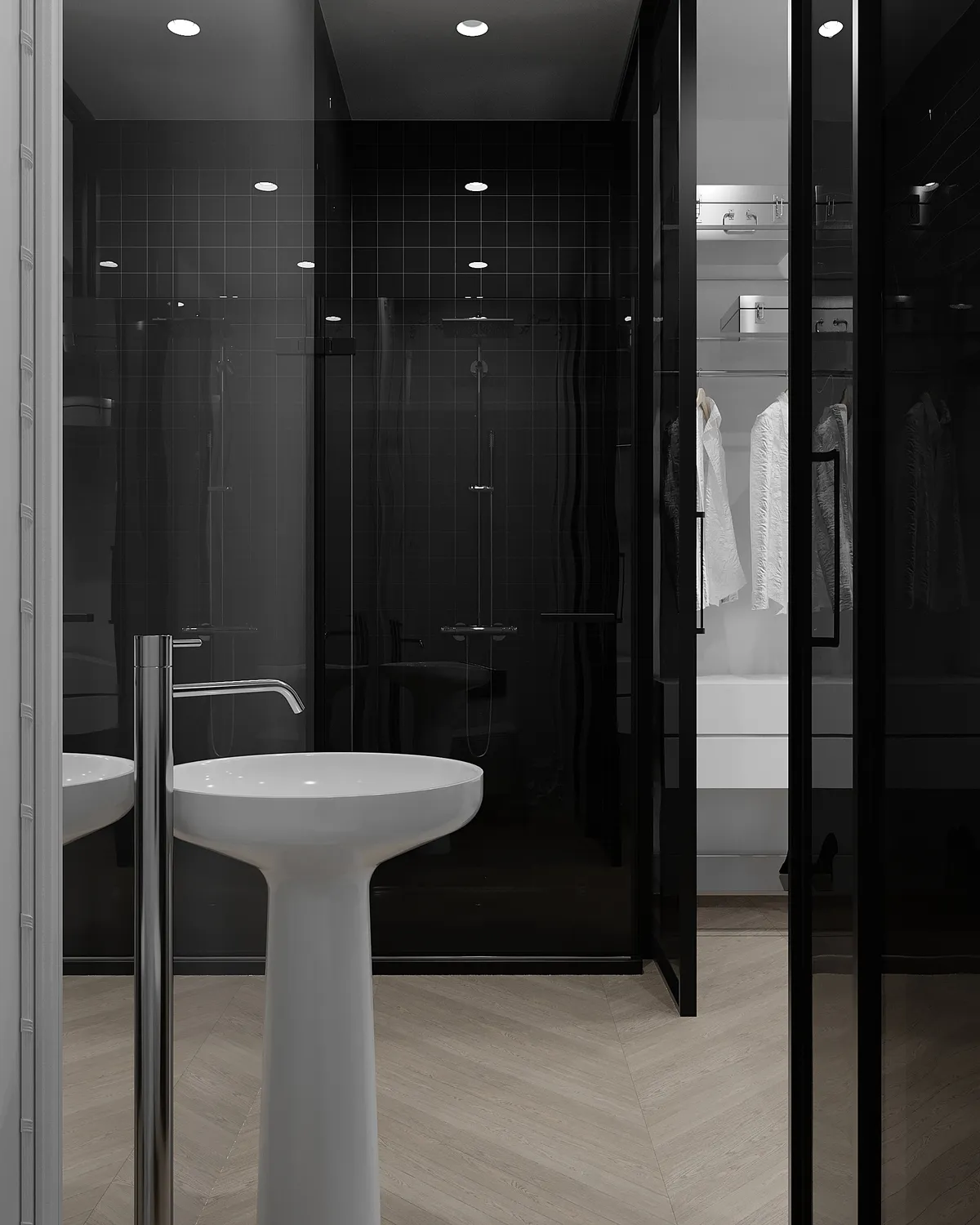 Master bedroom in the Ivory Muse interior, 3D visualisation
