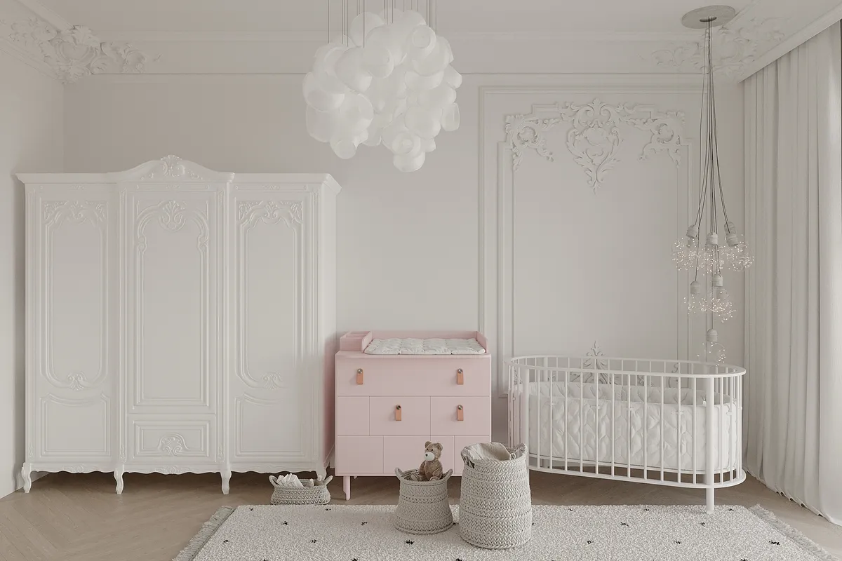 Nursery in the Ivory Muse interior, 3D visualisation