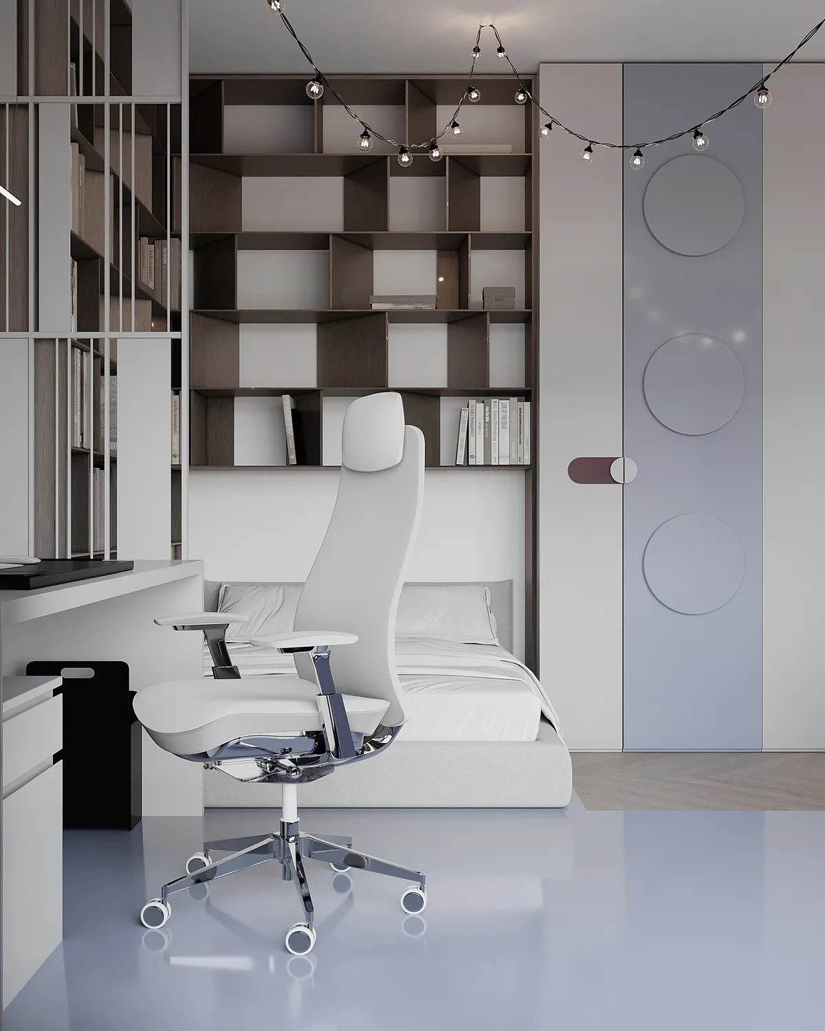 Teenager's room in the Ivory Muse interior, 3D visualisation