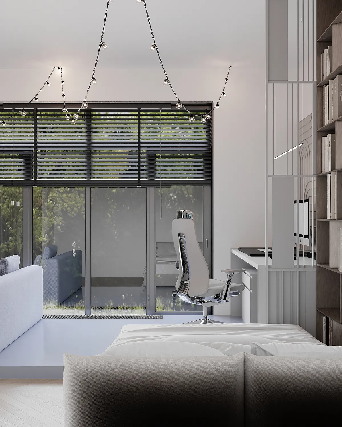 Teenager's room in the Ivory Muse interior, 3D visualisation