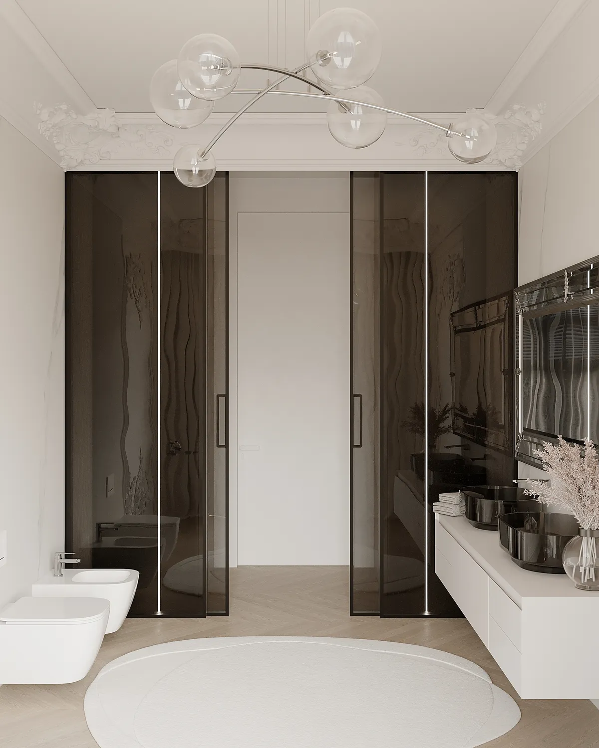 Bathroom in the Ivory Muse interior, 3D visualisation