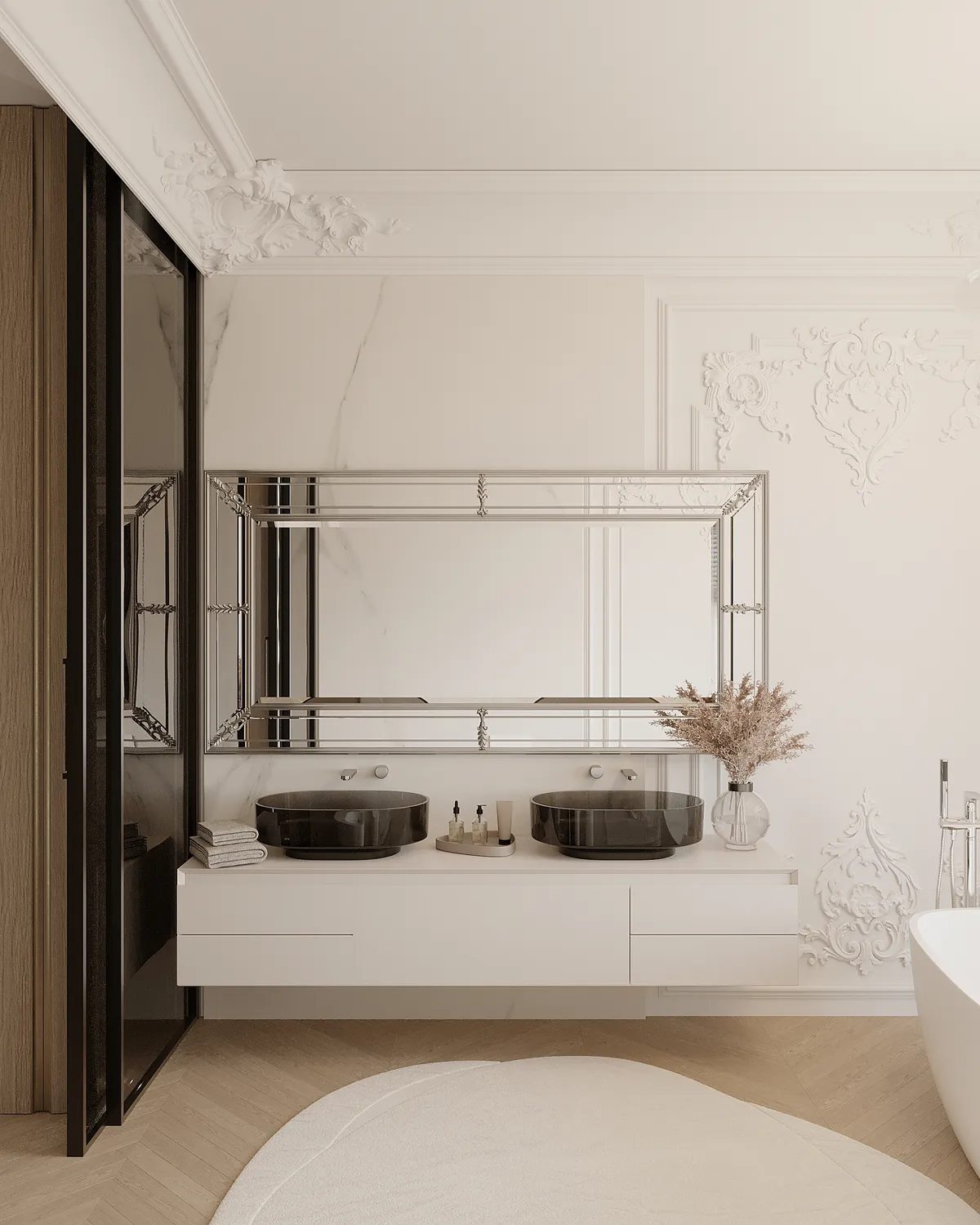 Bathroom in the Ivory Muse interior, 3D visualisation