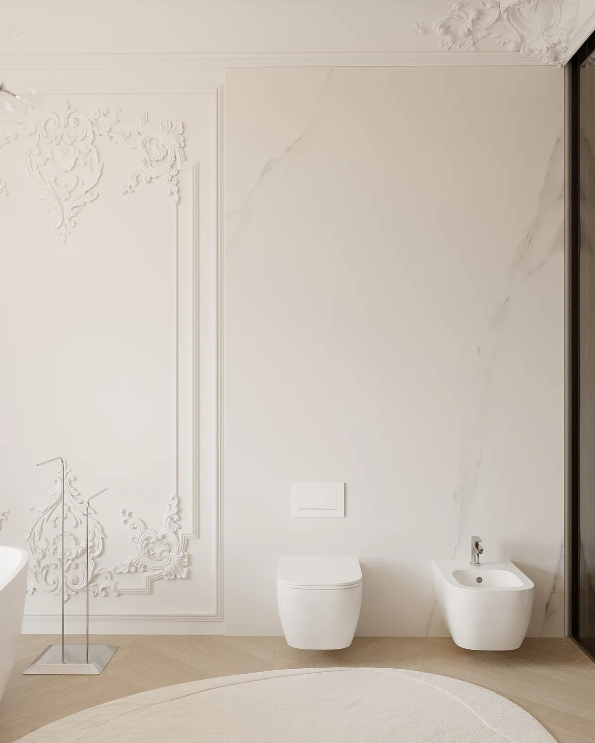 Bathroom in the Ivory Muse interior, 3D visualisation