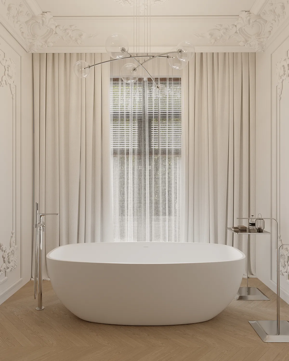 Bathroom in the Ivory Muse interior, 3D visualisation