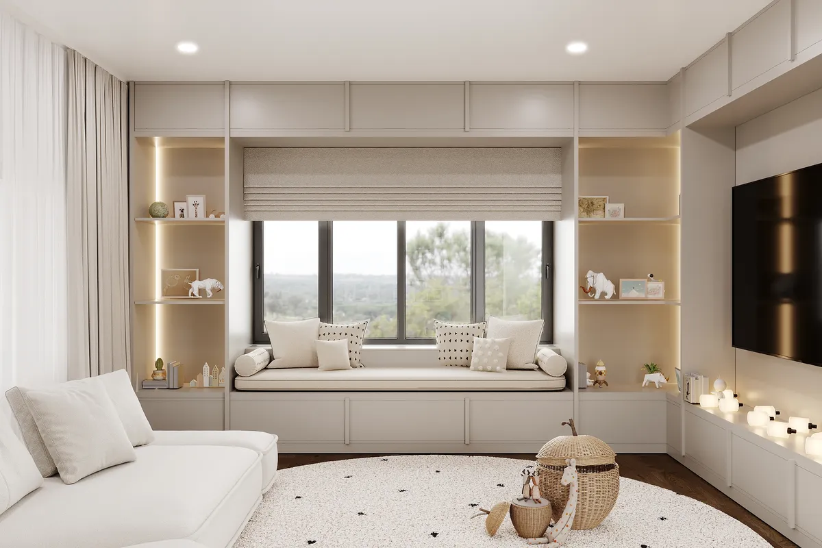 Children's room in the Ivory Reverie interior, 3D visualisation