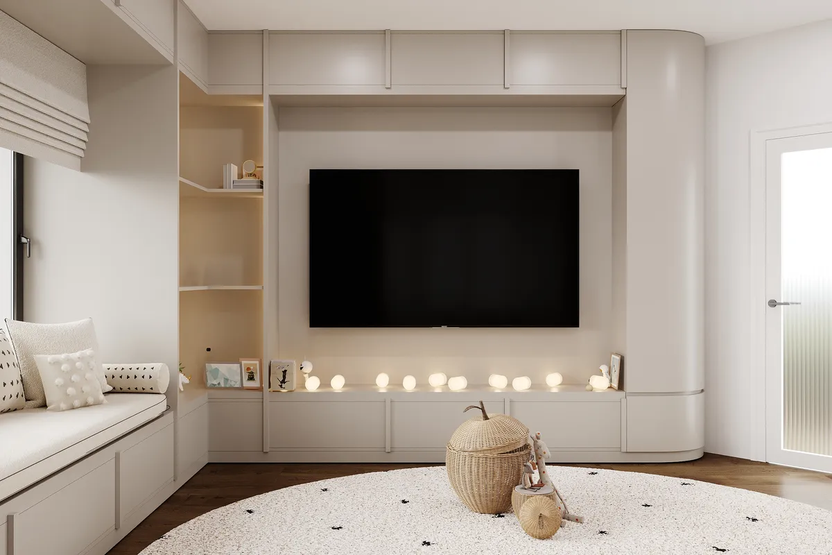 Children's room in the Ivory Reverie interior, 3D visualisation