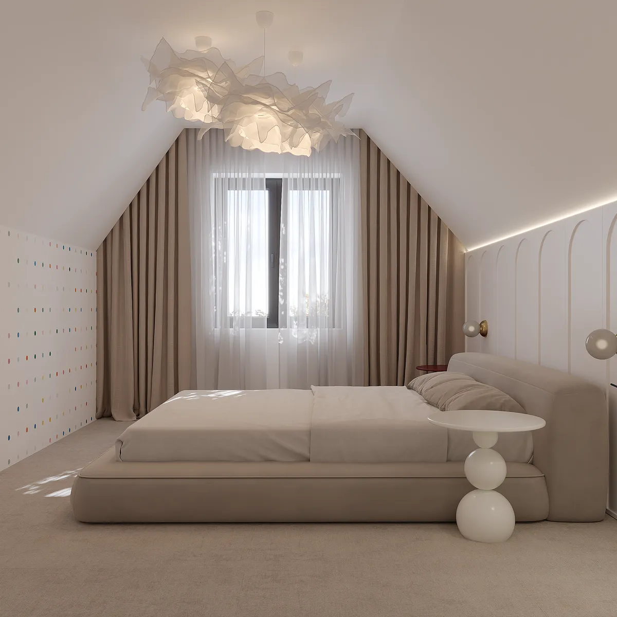 Children's room in the Ivory Reverie interior, 3D visualisation