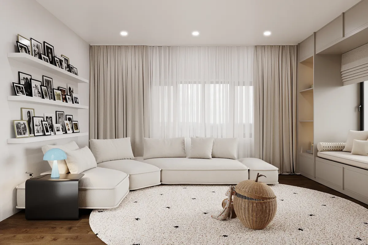 Children's room in the Ivory Reverie interior, 3D visualisation
