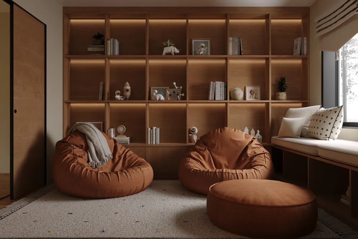 Playroom interior, 3D visualisation