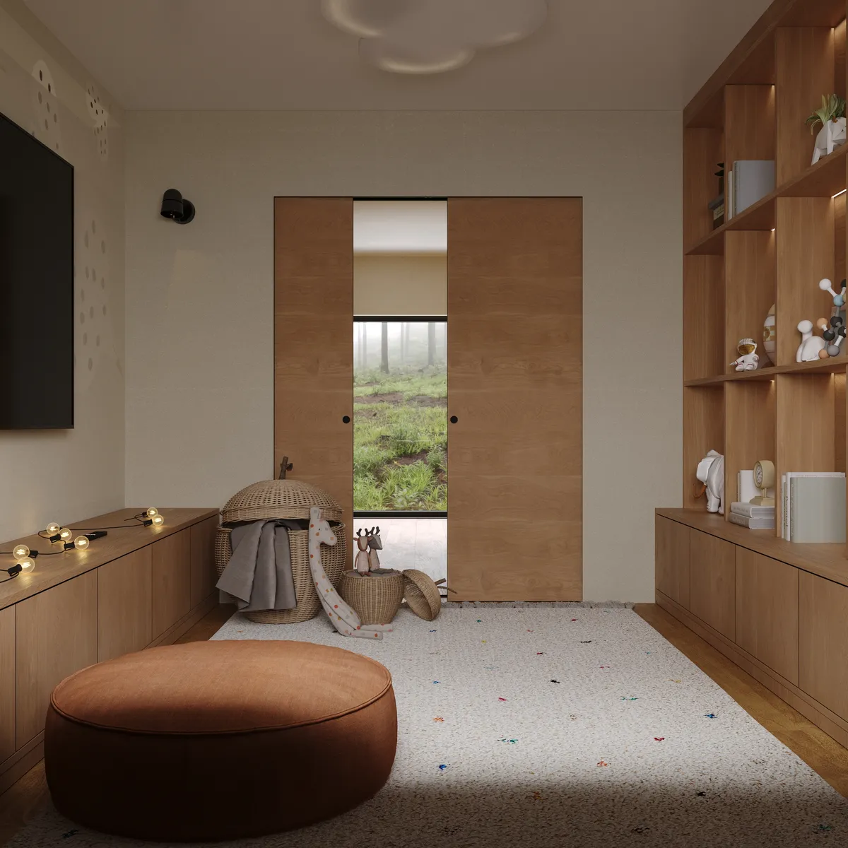 Playroom interior, 3D visualisation