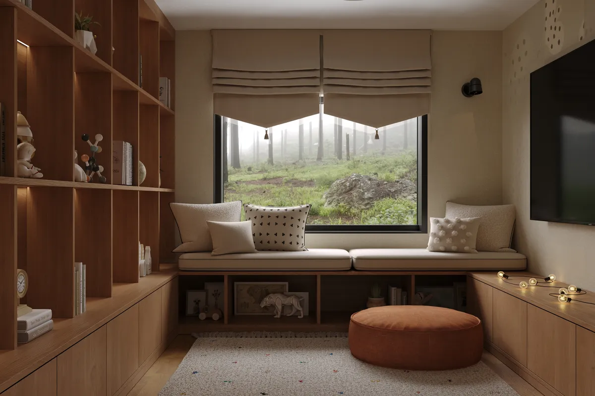 Playroom interior, 3D visualisation