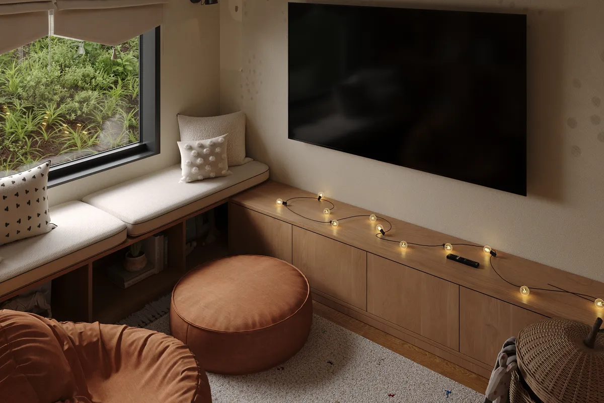 Playroom interior, 3D visualisation