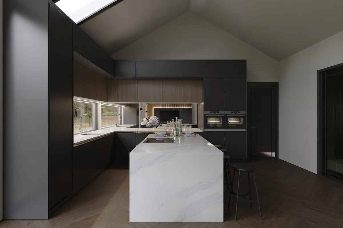 Quiet Geometry interior, 3D visualisation