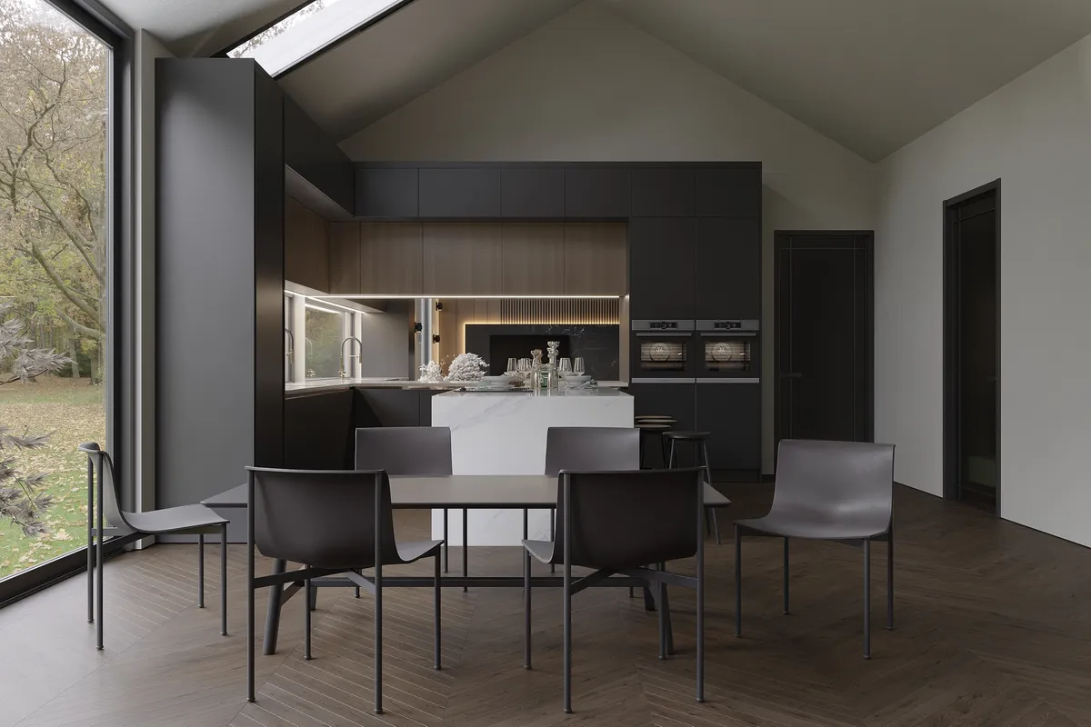 Quiet Geometry interior, 3D visualisation