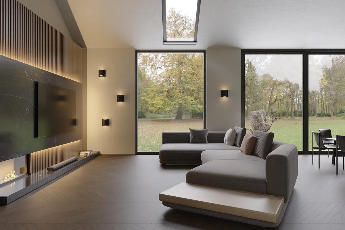 Quiet Geometry interior, 3D visualisation