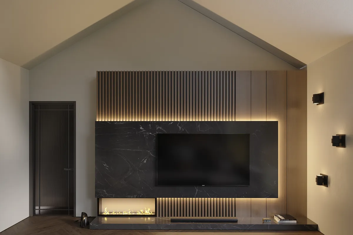 Quiet Geometry interior, 3D visualisation