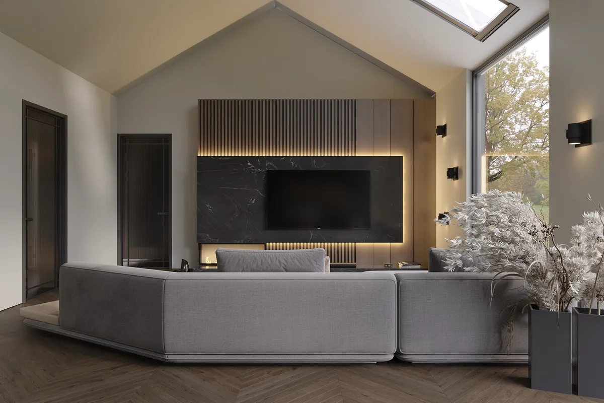 Quiet Geometry interior, 3D visualisation