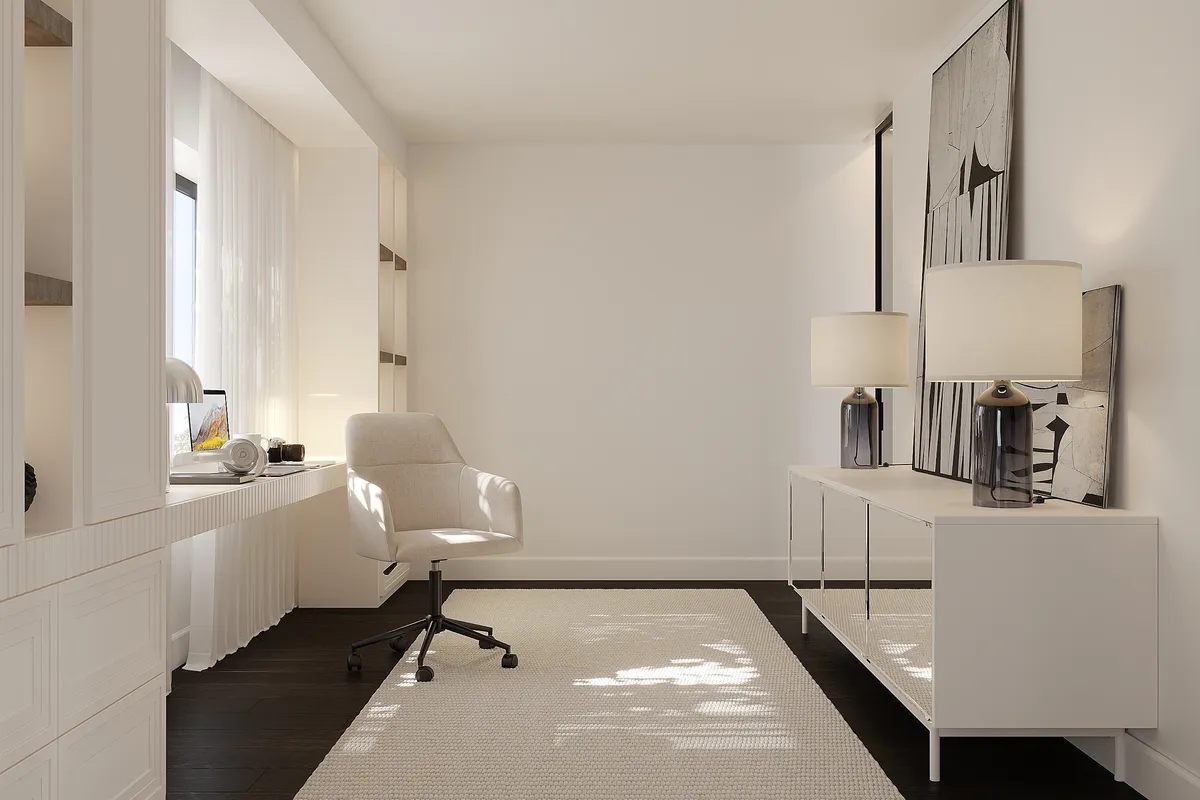 Office in the Still Suite interior, 3D visualisation