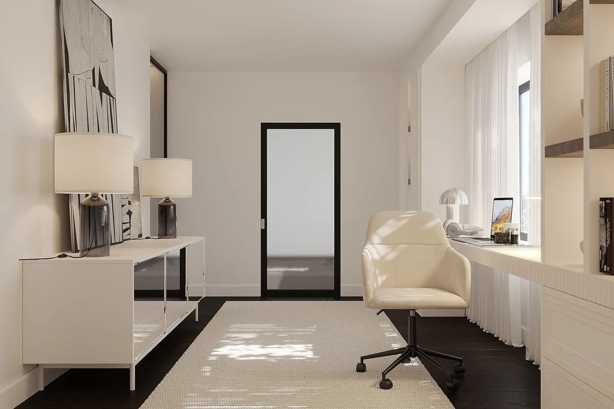 Office in the Still Suite interior, 3D visualisation