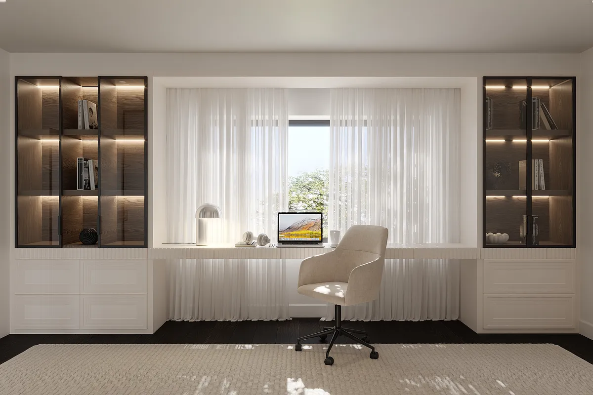 Office in the Still Suite interior, 3D visualisation