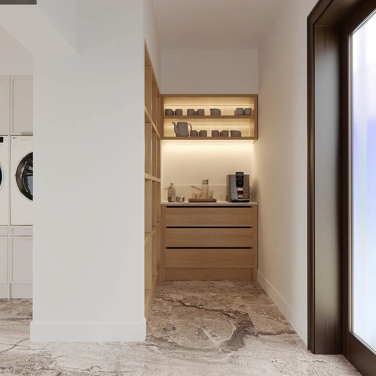 Pantry in the Still Suite interior, 3D visualisation