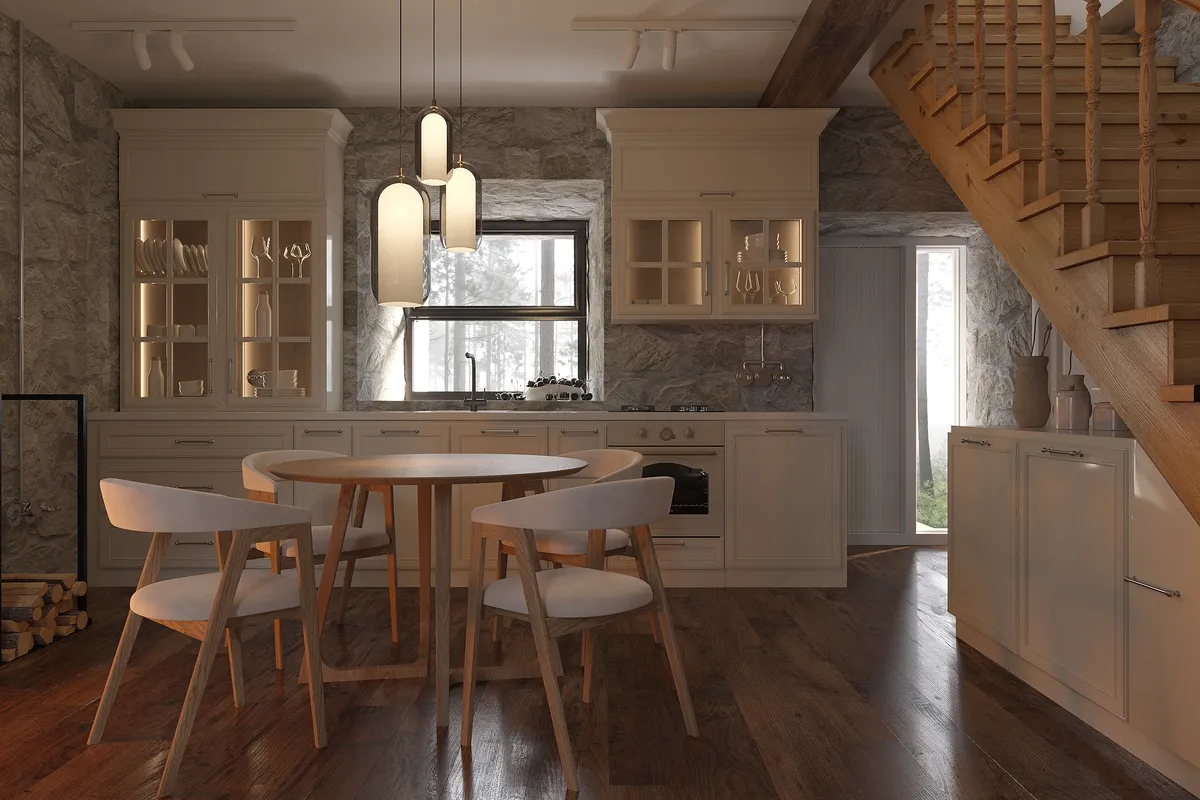Stone & Linen interior, 3D visualisation
