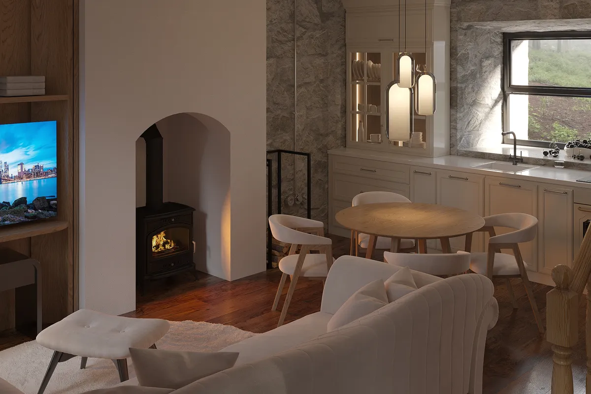 Stone & Linen interior, 3D visualisation