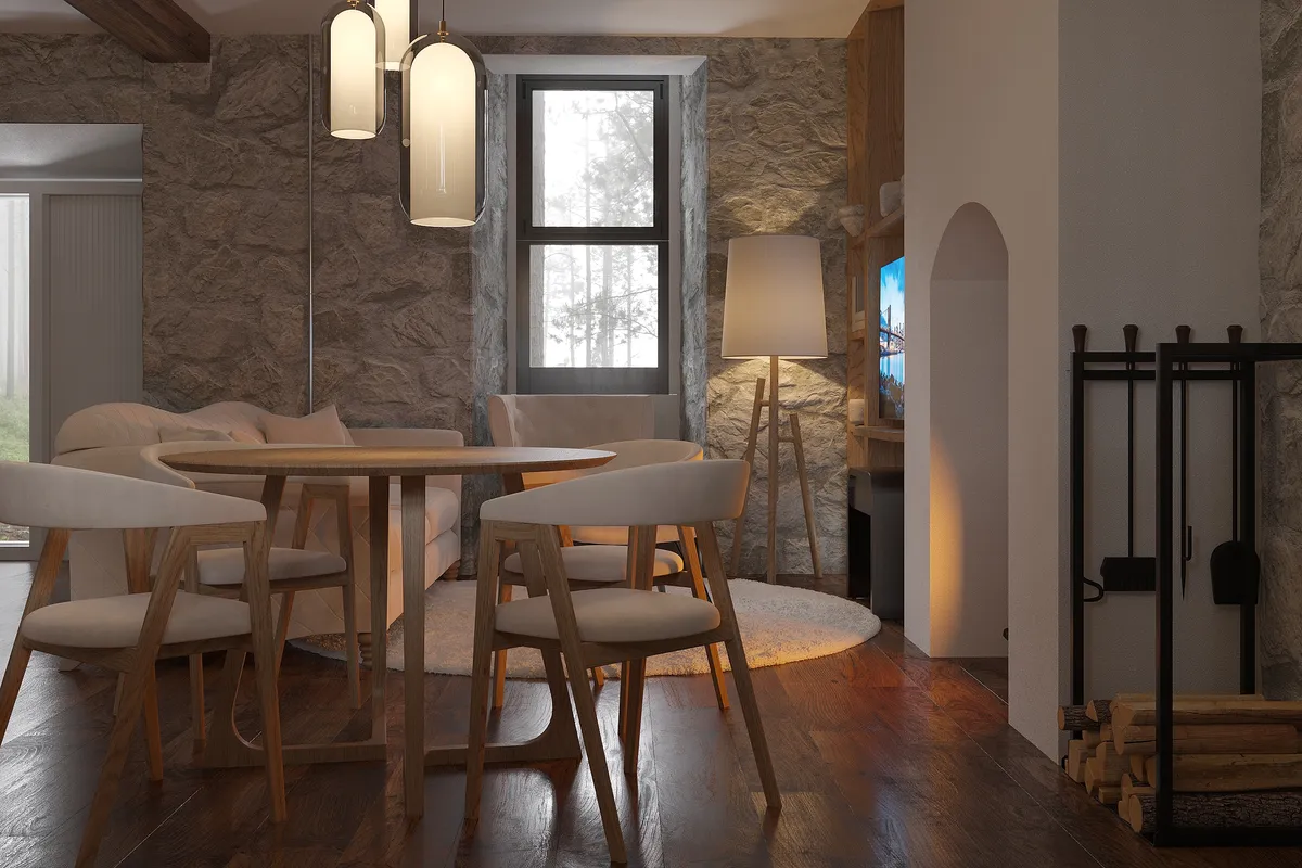 Stone & Linen interior, 3D visualisation