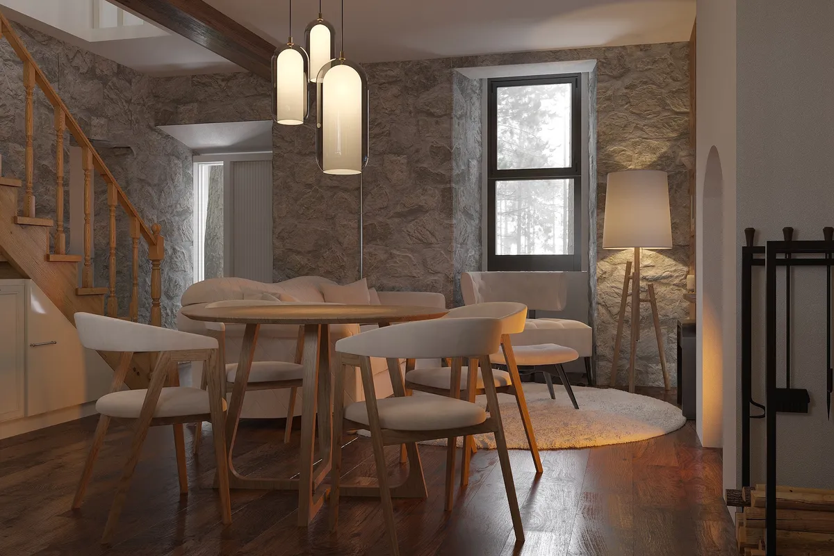 Stone & Linen interior, 3D visualisation