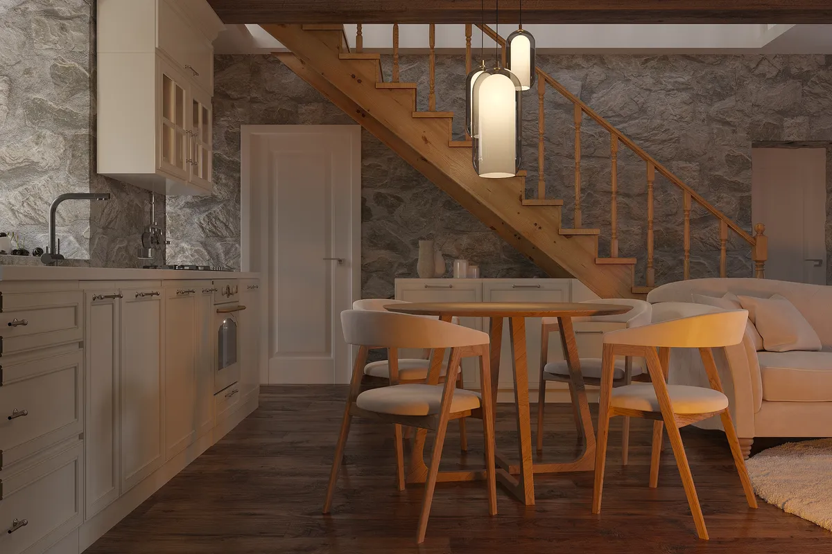 Stone & Linen interior, 3D visualisation