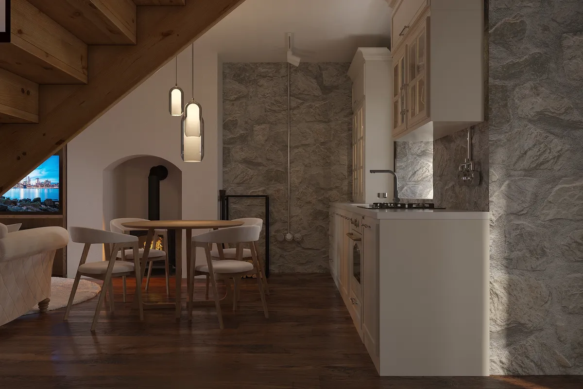 Stone & Linen interior, 3D visualisation
