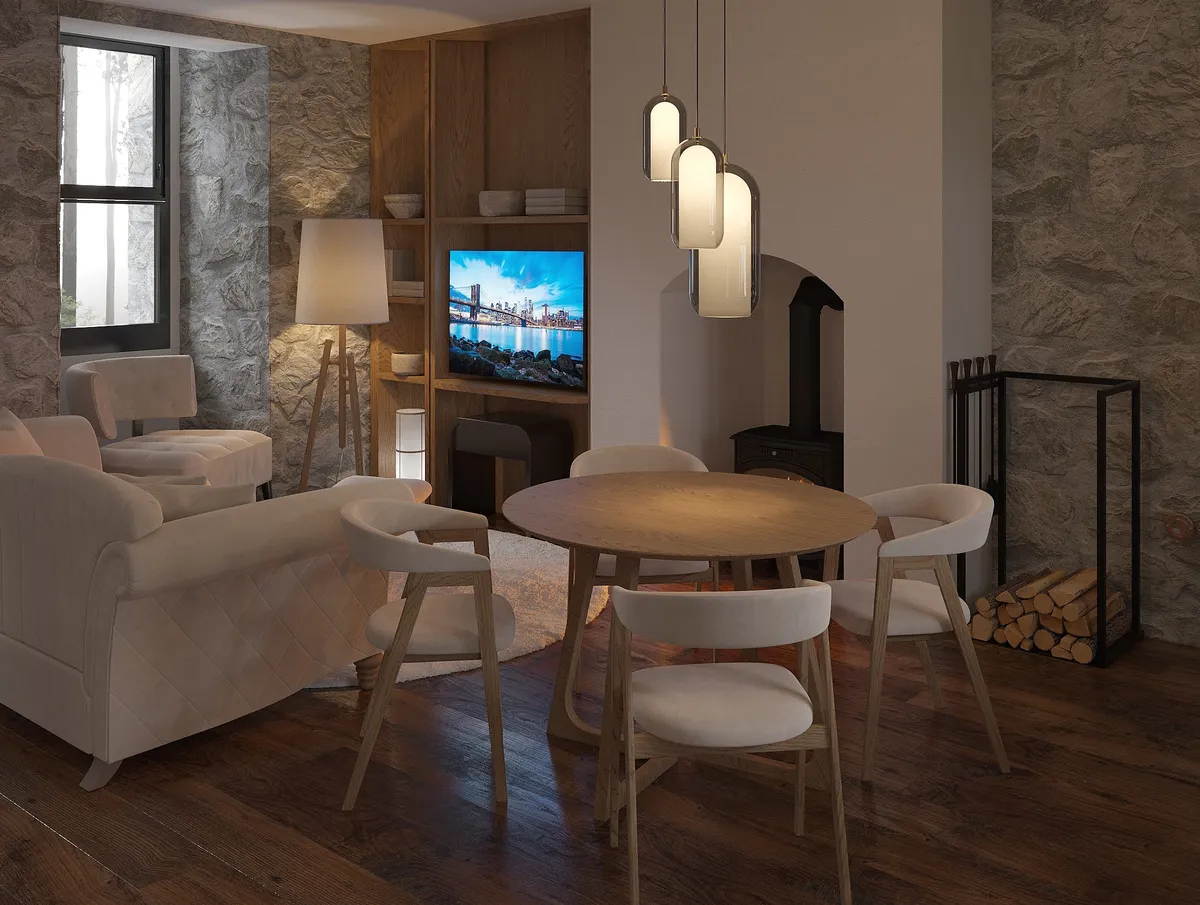 Stone & Linen interior, 3D visualisation