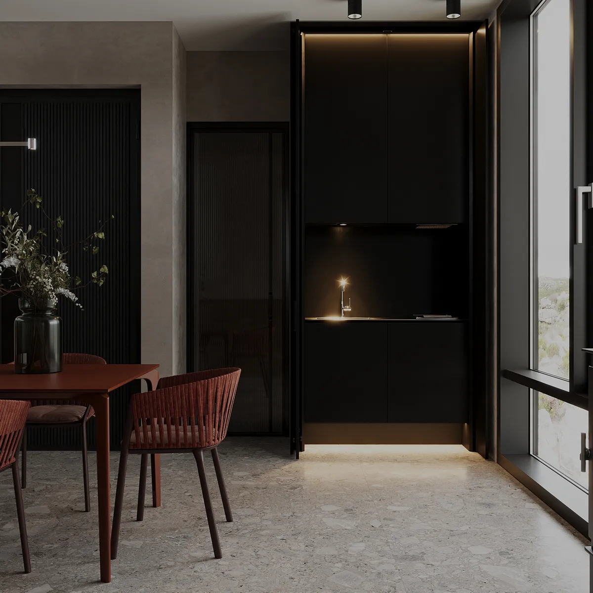 Summer House interior, 3D visualisation