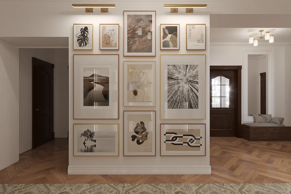 Hall in the Sunlit Stories interior, 3D visualisation