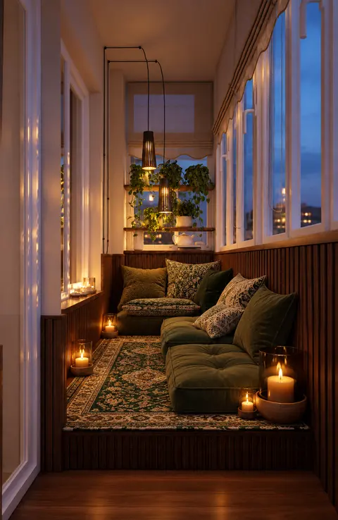 Balcony in the Sunlit Stories interior, 3D visualisation