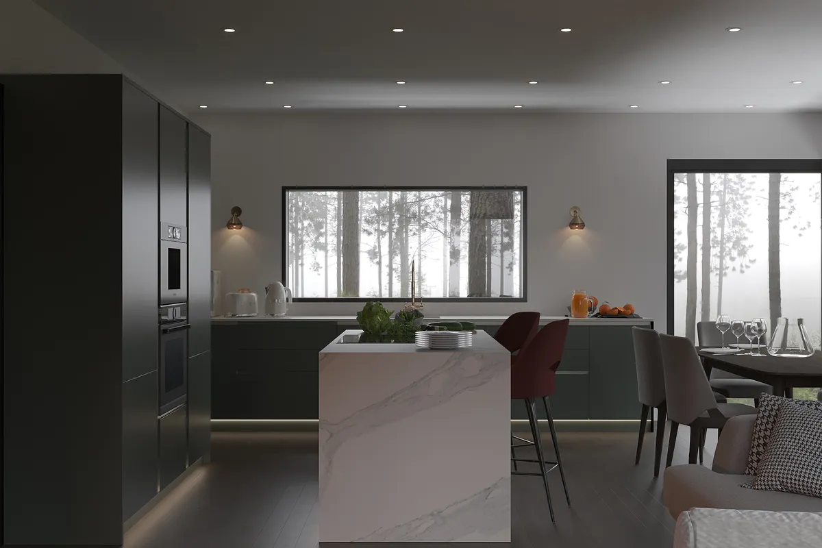 The Woodland Retreat interior, 3D visualisation